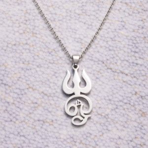 Trident Om Necklace Silver Mini
