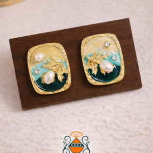 Vintage Pearl Botanical Stud Earrings