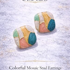 Colorful Mosaic Stud Earrings