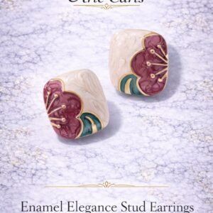 Enamel Elegance Stud Earrings