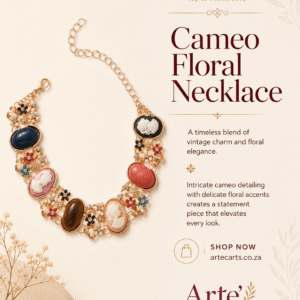 Vintage Cameo Floral Statement Necklace