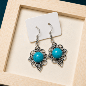 Turquoise Mandala Drop Earrings