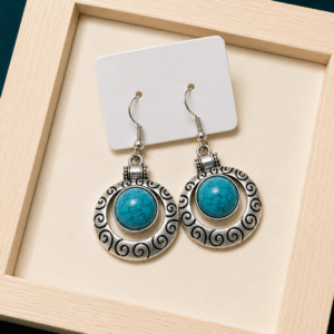 Turquoise Swirl Drop Earrings