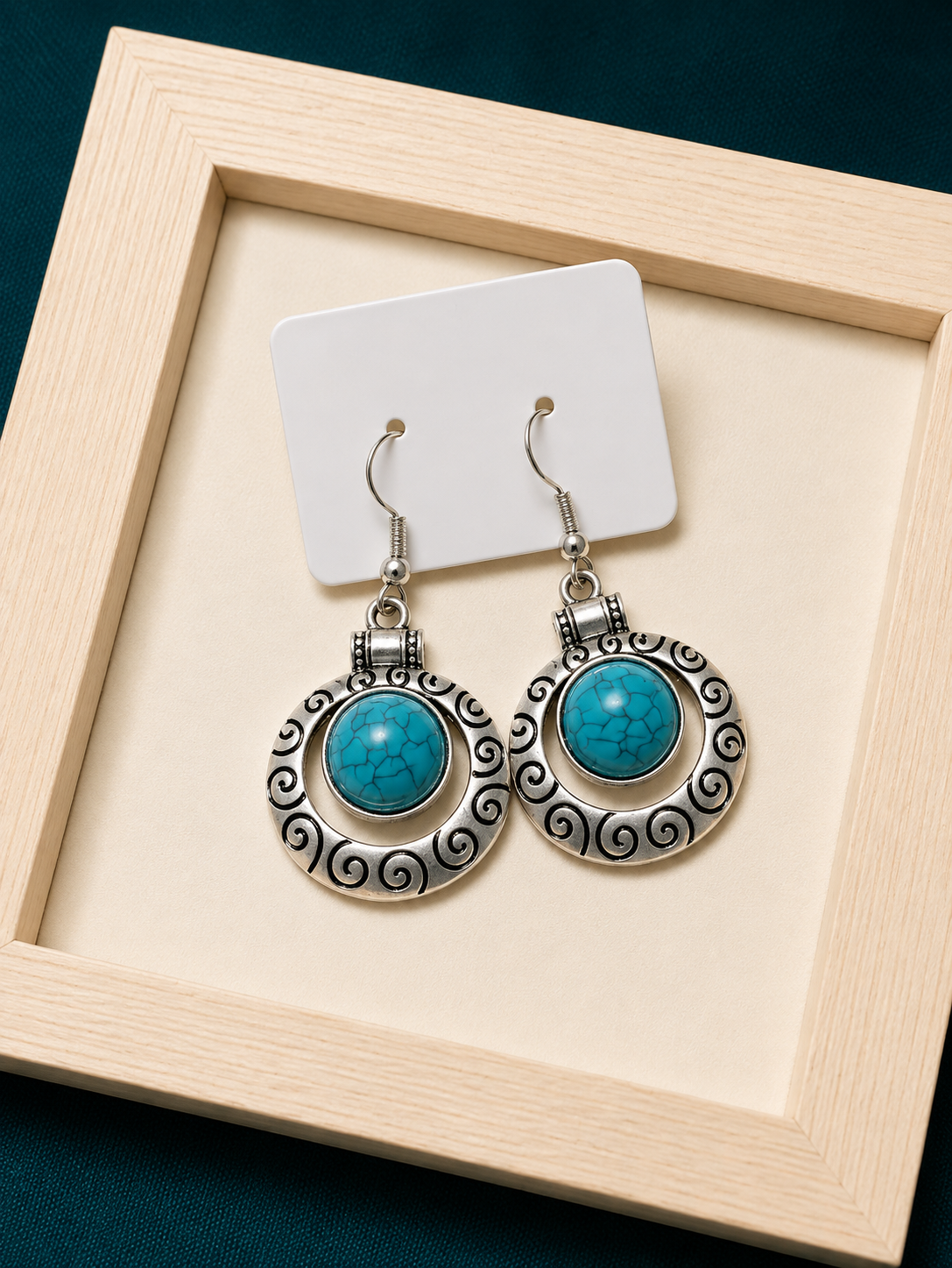 Turquoise Swirl Drop Earrings