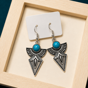 Turquoise Tribal Drop Earrings