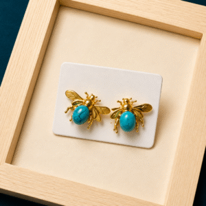 Turquoise Bee Stud Earrings