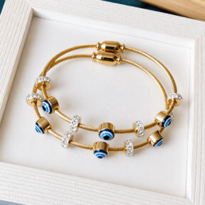 Gold Evil Eye Magnetic Clasp Bracelet