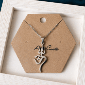 Silver Aum & Trishul Necklace
