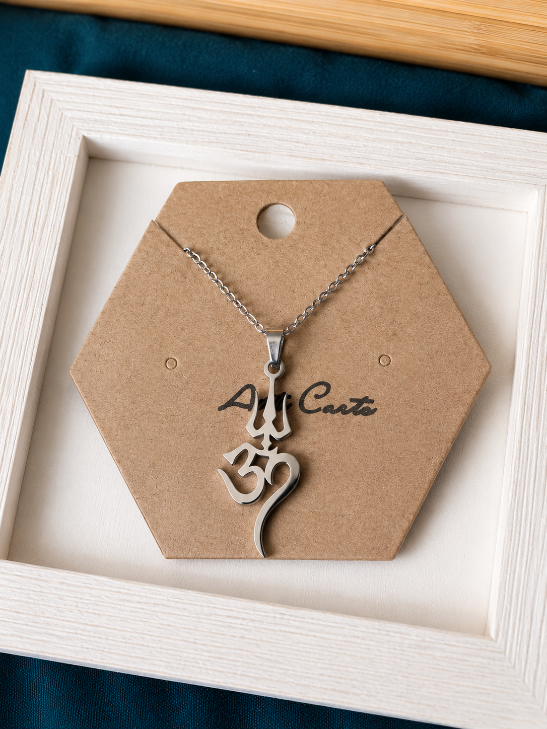 Silver Aum & Trishul Necklace