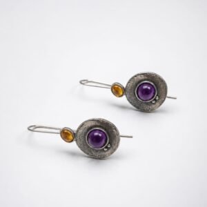 Violet Orbit Drop Earrings