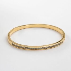 Crystal Line Gold Bangle